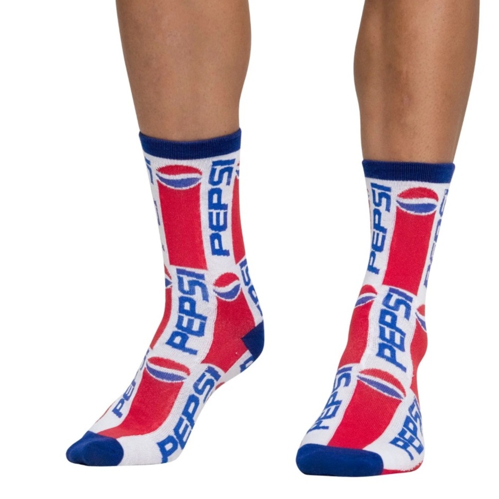 Pepsi Logos Crew adult Socks shoe size 6-13 soda funny crazy women’s men’s new